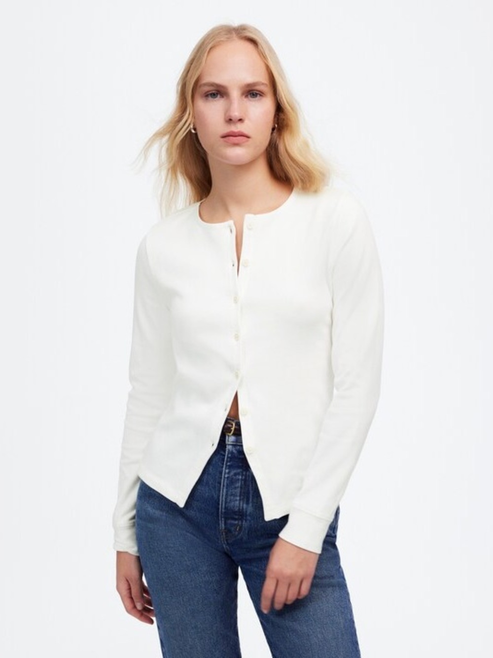 Madewell Ribbed Button Front Cardigan